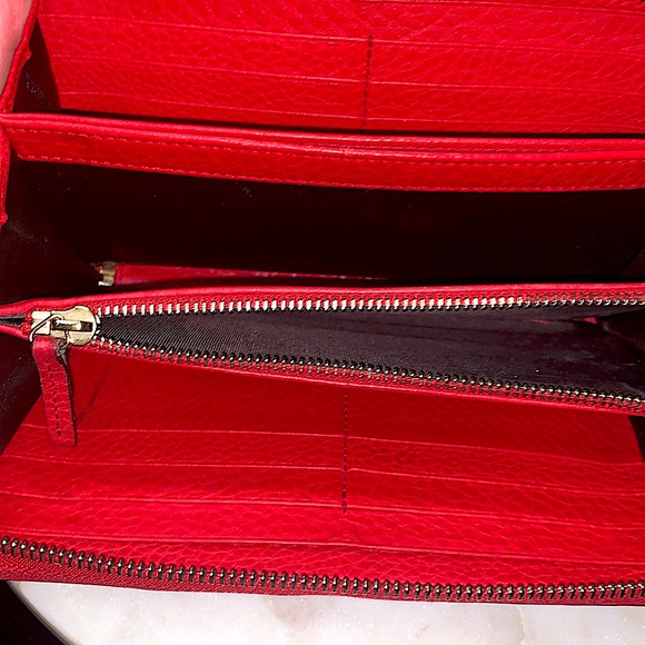 GUCCI SOHO TABASCO RED  ZIPPY WALLET LONG GG - Picture 15 of 15